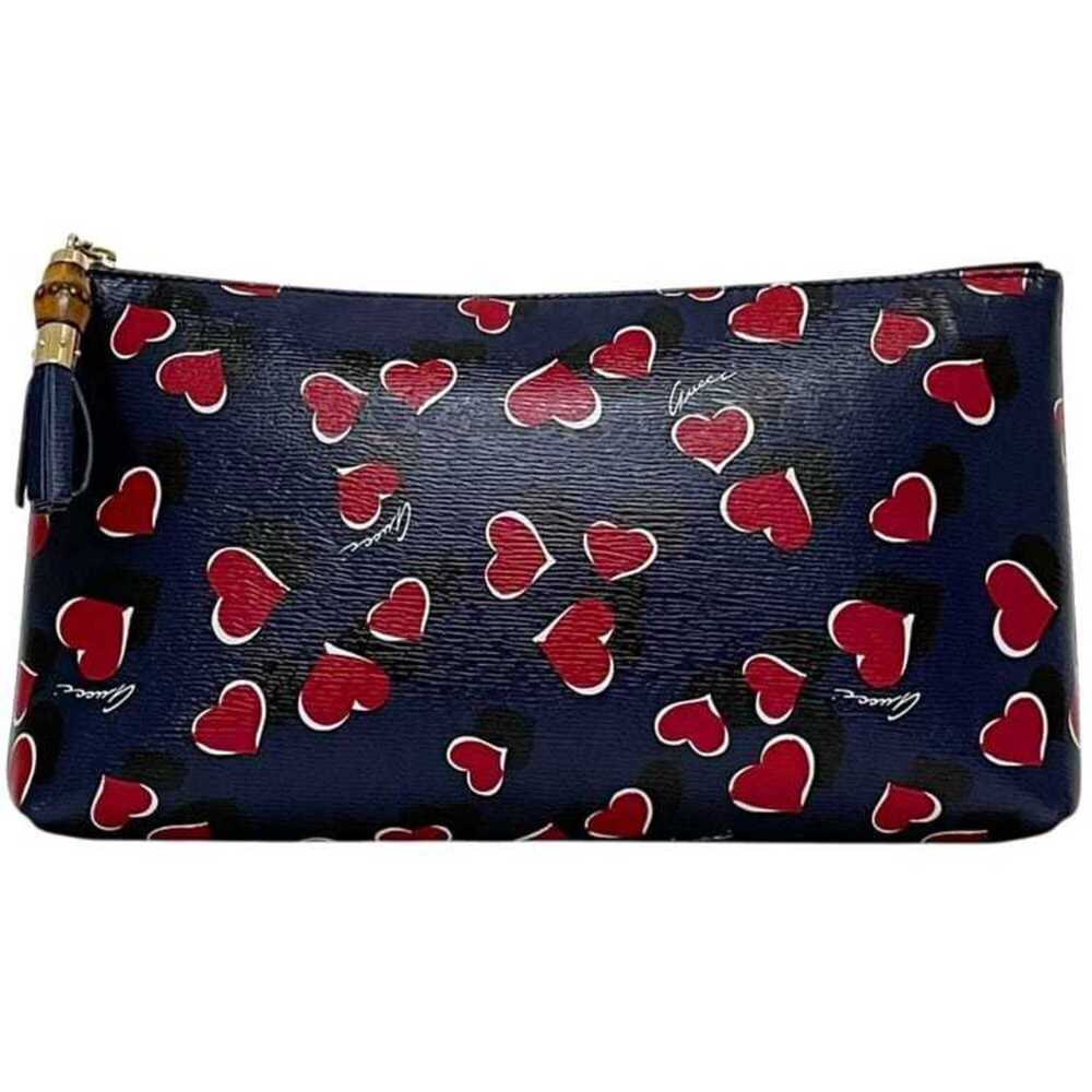 Gucci Pouch with Tassel, Bamboo, 338815 520981, GUCCI Leather, Navy Blue, Wom...